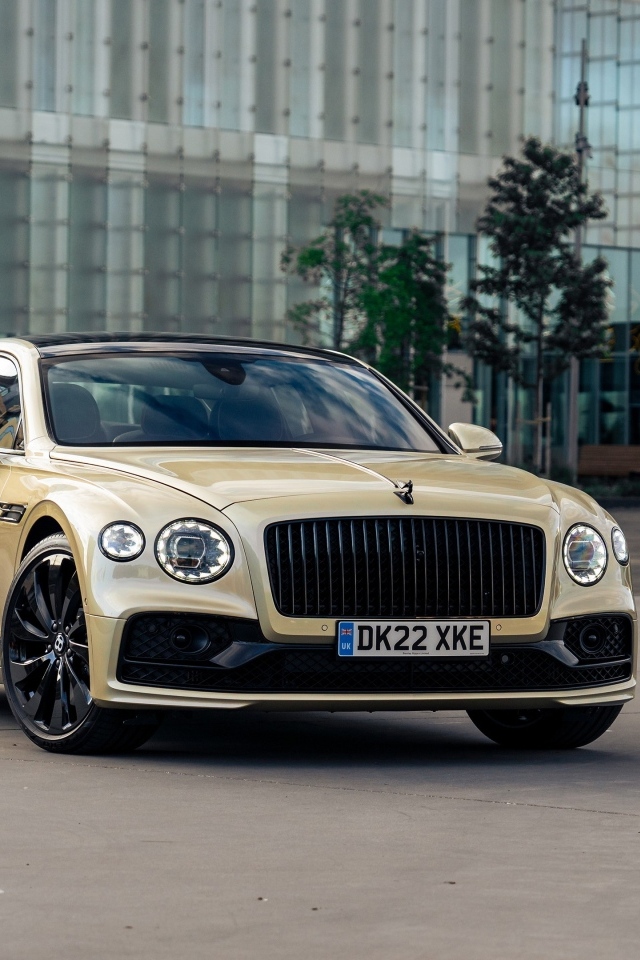 Автомобиль Bentley Flying Spur Hybrid у дома