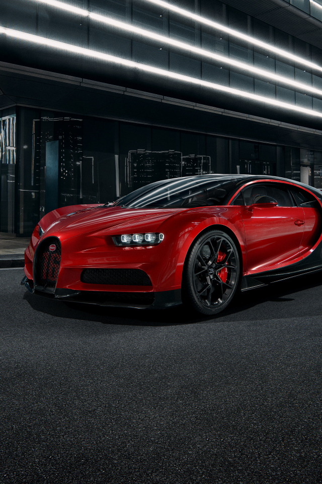 Красный Bugatti Chiron Sport