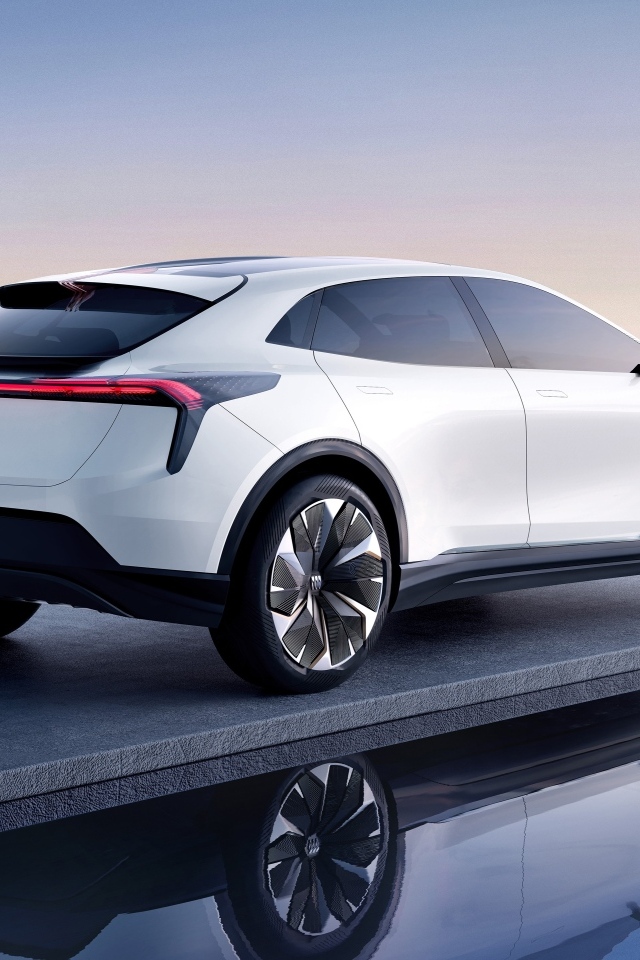 Белый внедорожник Buick Electra-X вид сзади