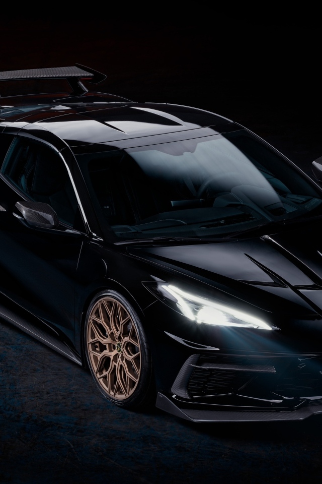 Черный автомобиль Chevrolet Corvette Zodiac 2023 года