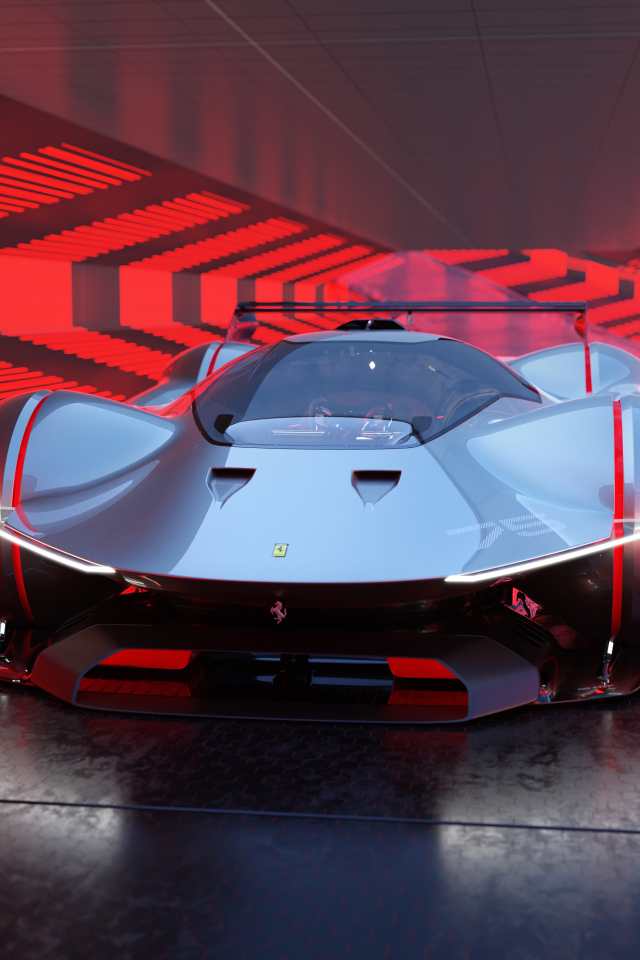 Вид спереди на автомобиль Ferrari Vision Gran Turismo