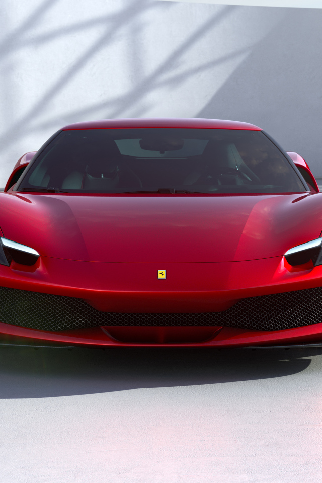 Красный Ferrari 296 GTB 2022 года вид спереди