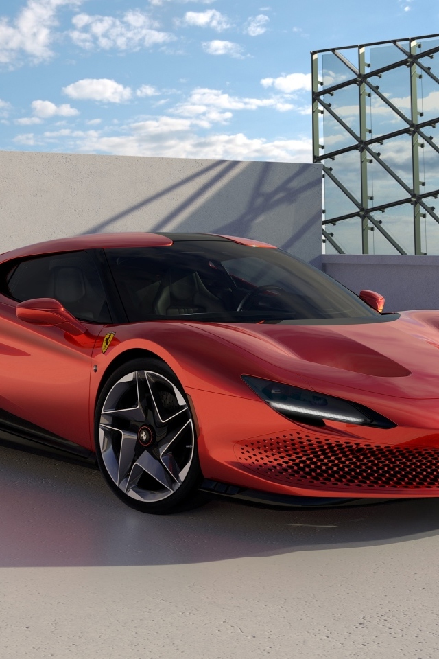 Красный спортивный автомобиль Ferrari SP48 Unica