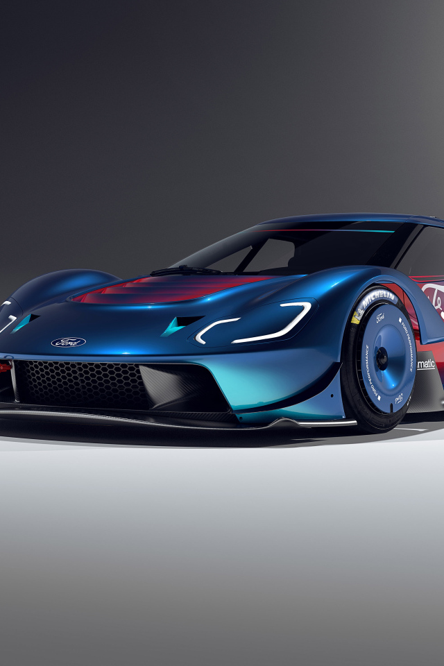 Автомобиль Ford GT Mk IV на сером фоне