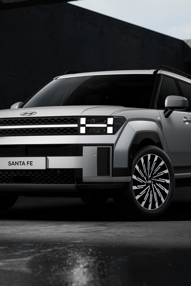 Большой стильный внедорожник Hyundai Santa Fe 2024 года