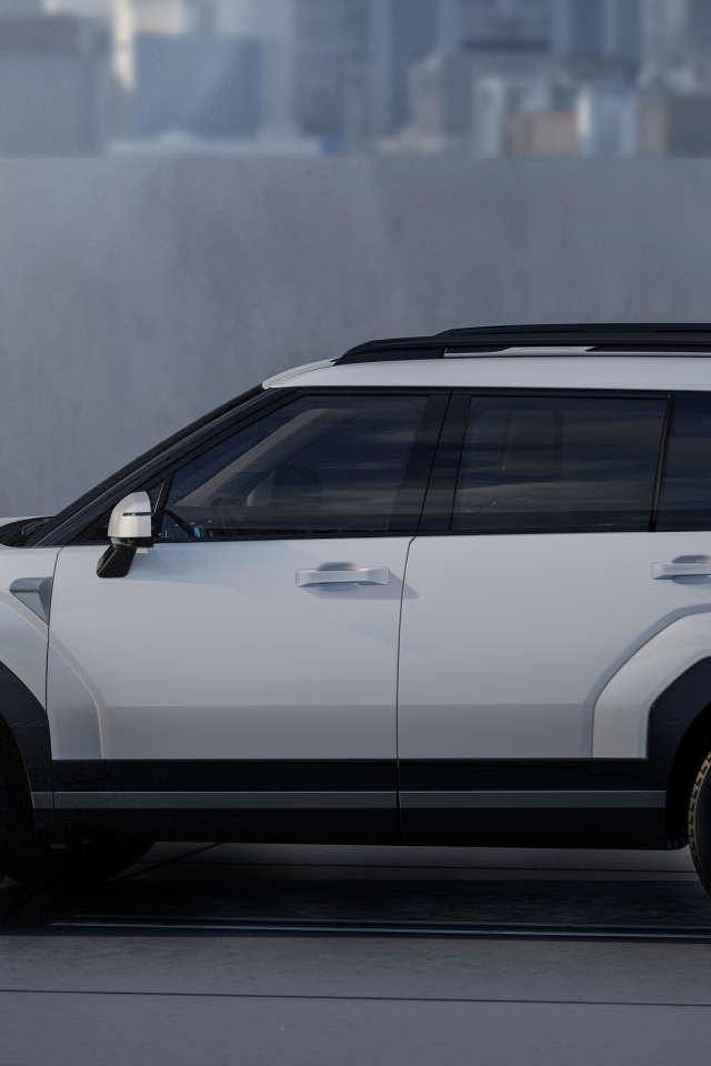 Вид сбоку на Hyundai Santa Fe 2024 года