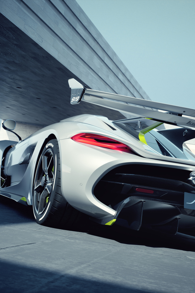 Автомобиль Koenigsegg Jesko вид сзади