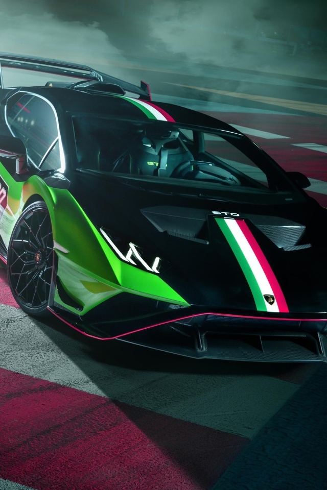 Быстрый автомобиль Lamborghini Huracan STO SC 10 Anniversario