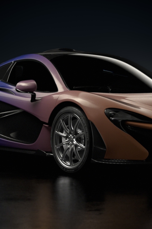 Автомобиль McLaren P1 Genesis на черном фоне