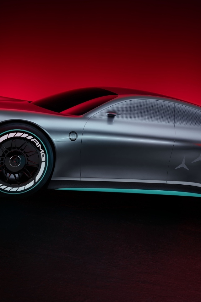 Автомобиль Mercedes Vision AMG Concept  на красном фоне