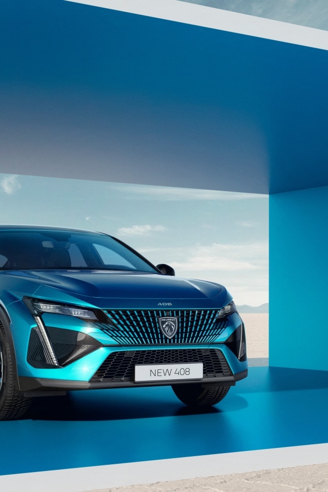 Стильный синий автомобиль Peugeot 408 GT