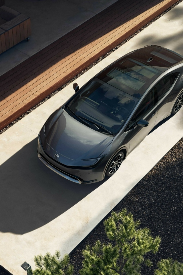 Автомобиль Toyota Prius Prime вид сверху