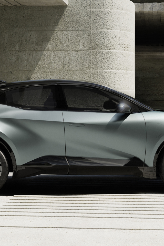 Вид сбоку на автомобиль Toyota BZ Compact SUV Concept 2022 года