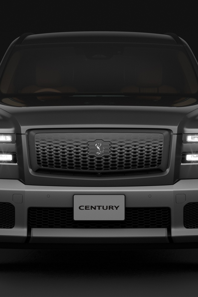 Автомобиль Toyota Century 2023 года на черном фоне