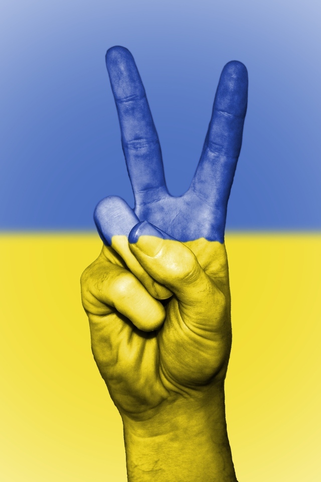 Рука с флагом Украины