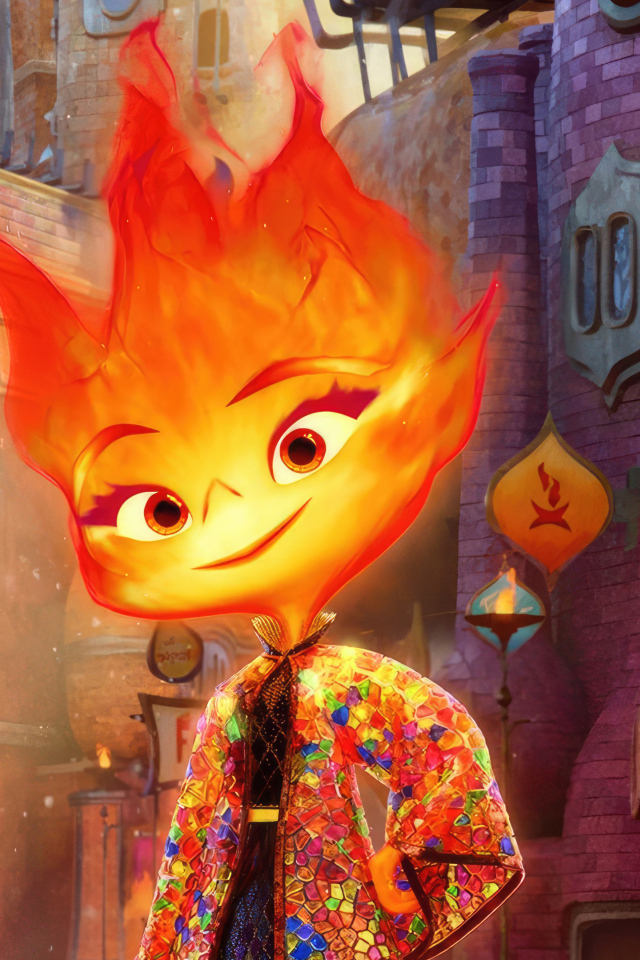 Огненный персонаж мультфильма Элементарно