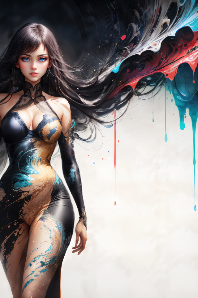 Красивая фантастическая девушка в краске