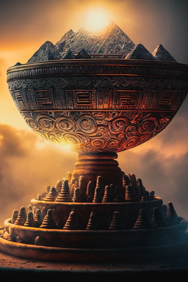 Большой фантастический кубок с пирамидами