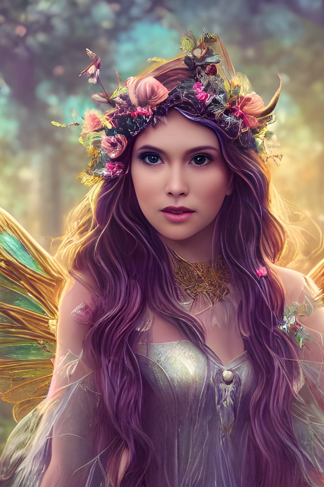 Фантастическая девушка фея с крыльями