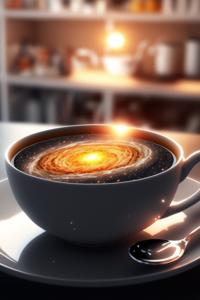 Фантастическая чашка кофе с космосом