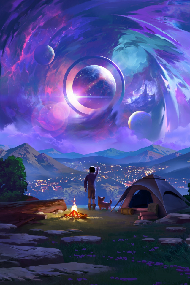 Фантастический пейзаж в небе