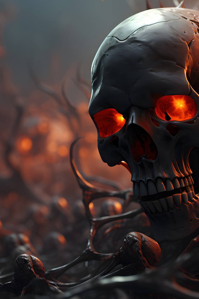 Череп с огненными глазами