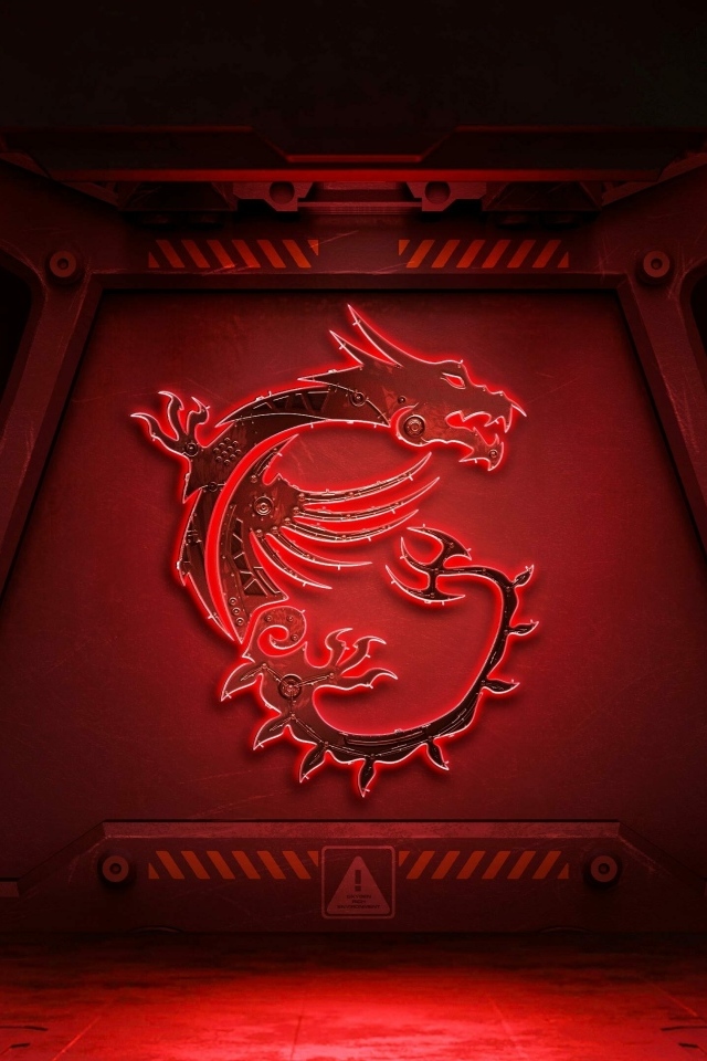 Дракон нарисован на красной железной двери