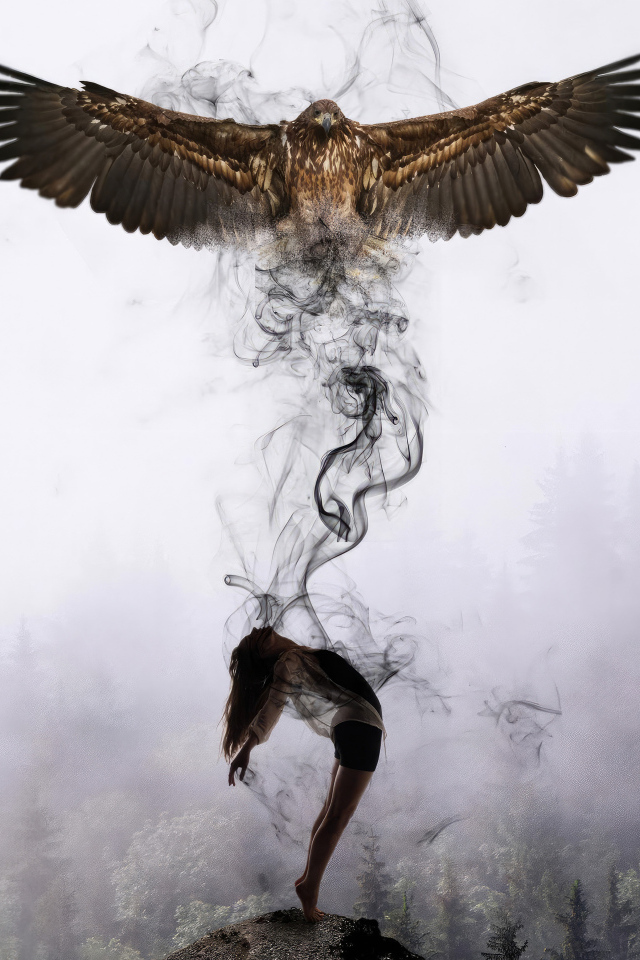 Душа вылетает птицей из девушки