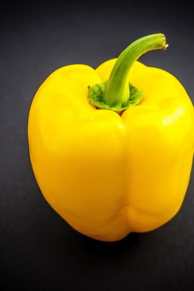 Большой желтый сладкий перец на сером фоне