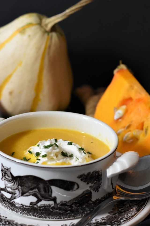 Суп пюре из тыквы с сыром