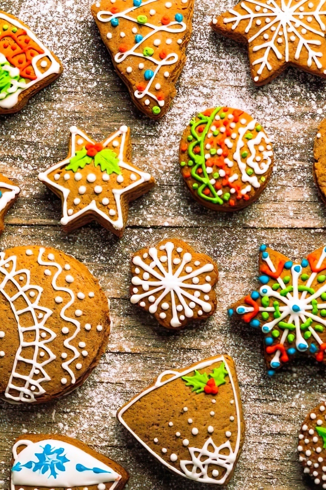 Яркие праздничные пряники на столе