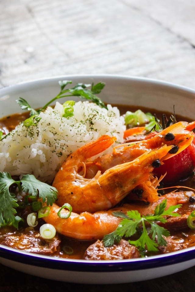 Рис с креветками в остром соусе