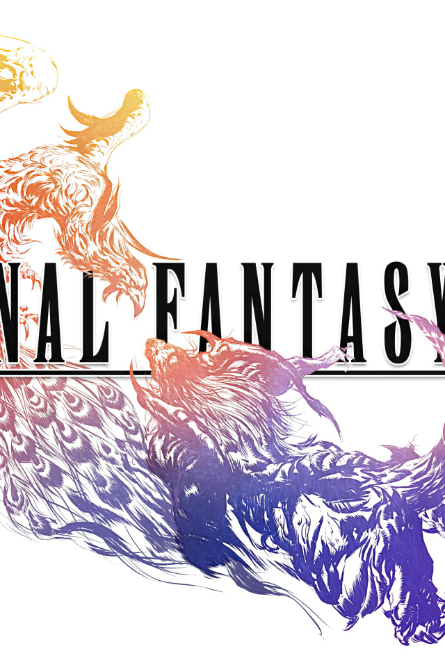 Красивый постер компьютерной игры Final Fantasy XVI на белом фоне