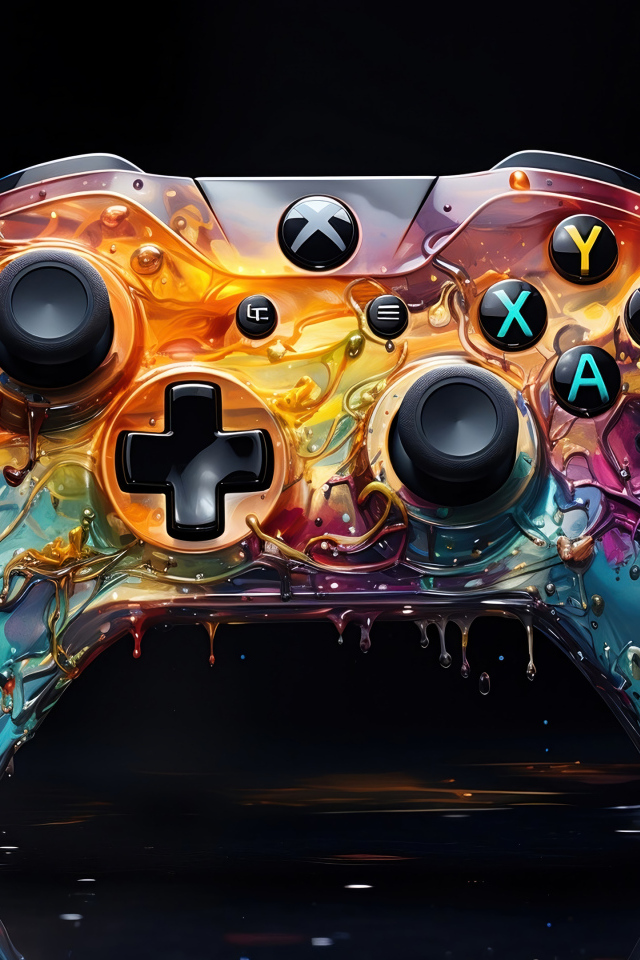 Игровой xbox controller на черном фоне