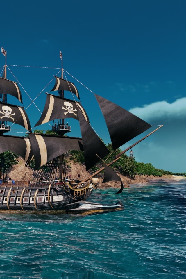 Корабль пиратов в компьютерной игре Tortuga: A Pirate's Tale, 2023