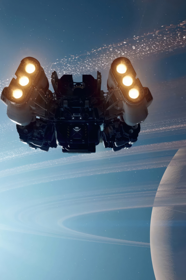 Космический корабль на орбите планеты игра Starfield