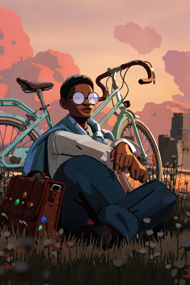 Персонаж игры Season: A Letter to the Future на природе