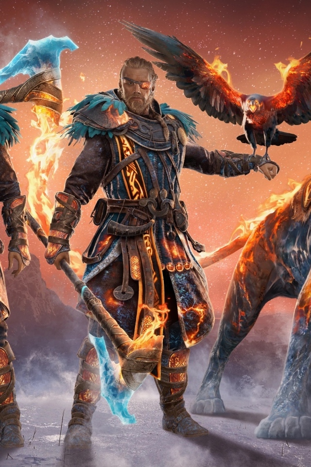 Воинственные персонажи компьютерной игры Twilight pack for Assassin's Creed Valhalla