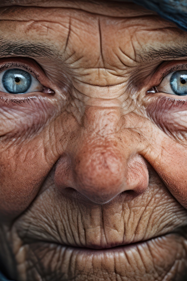 Старая женщина с голубыми глазами