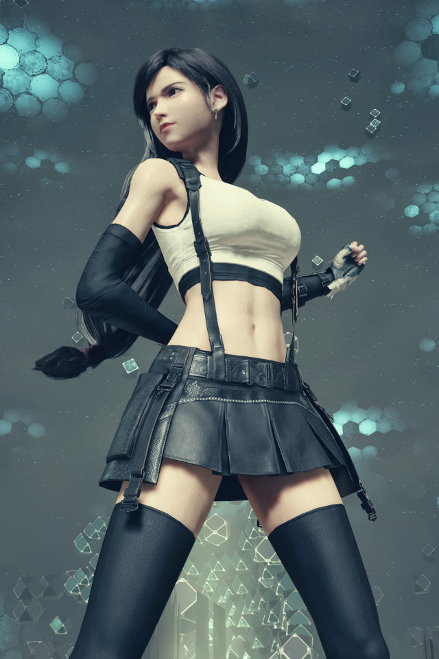 Девушка 3д в черной юбке