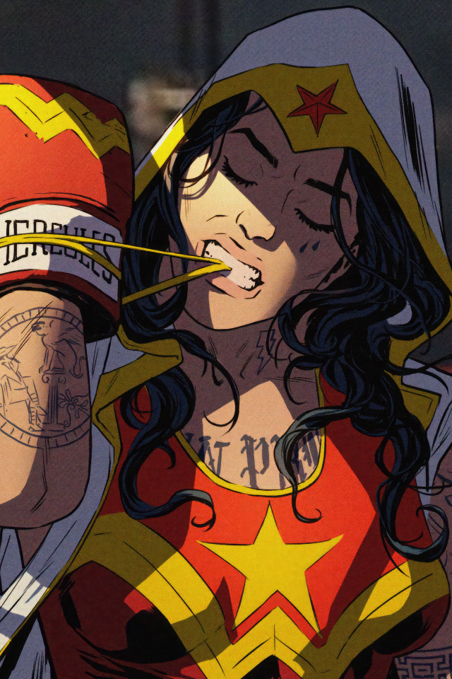 Девушка супергерой в боксерских перчатках