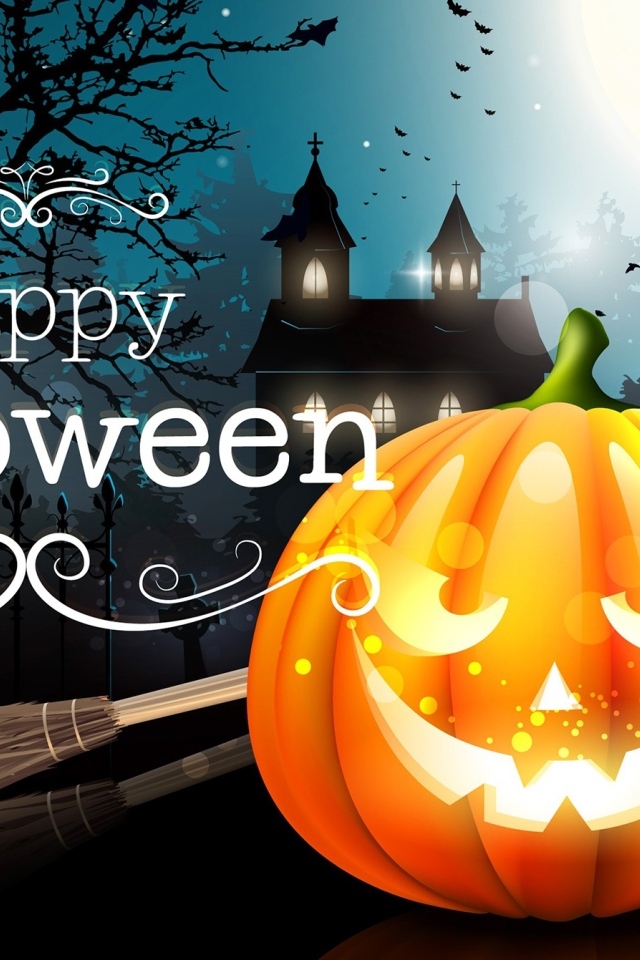 Открытка с тыквами на праздник Хэллоуин