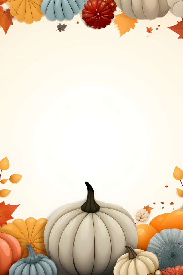 Белый фон с тыквами на Хэллоуин