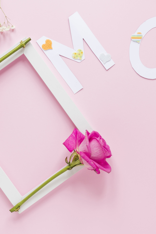 Шаблон поздравительной открытки для мамы на 8 марта