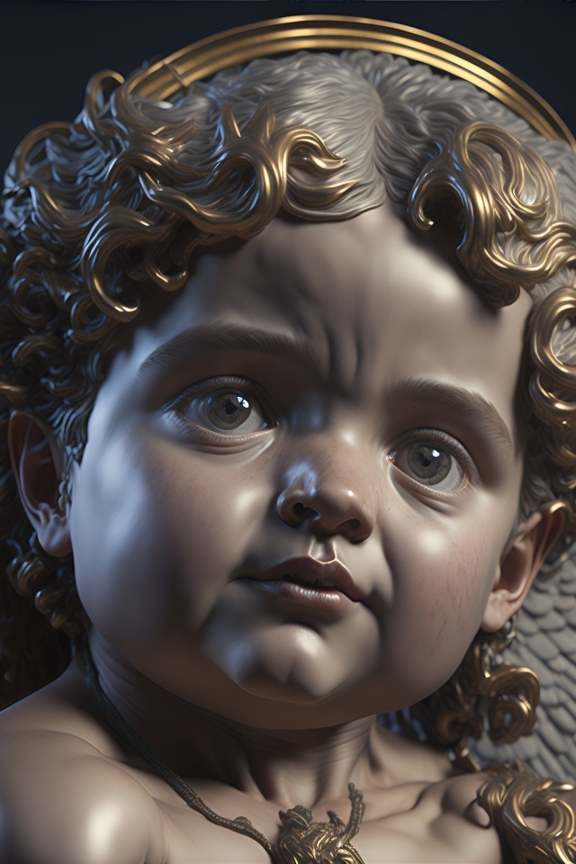 Красивая статуэтка купидона крупным планом