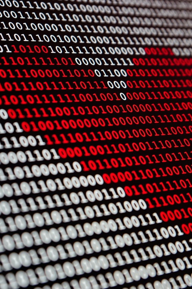 Красное сердце в числовом коде