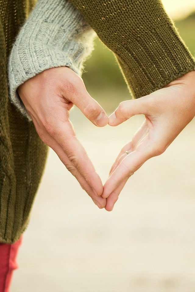 Ладони влюбленной пары сделали сердце