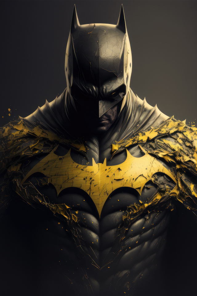 Бэтмен с золотым рисунком на груди
