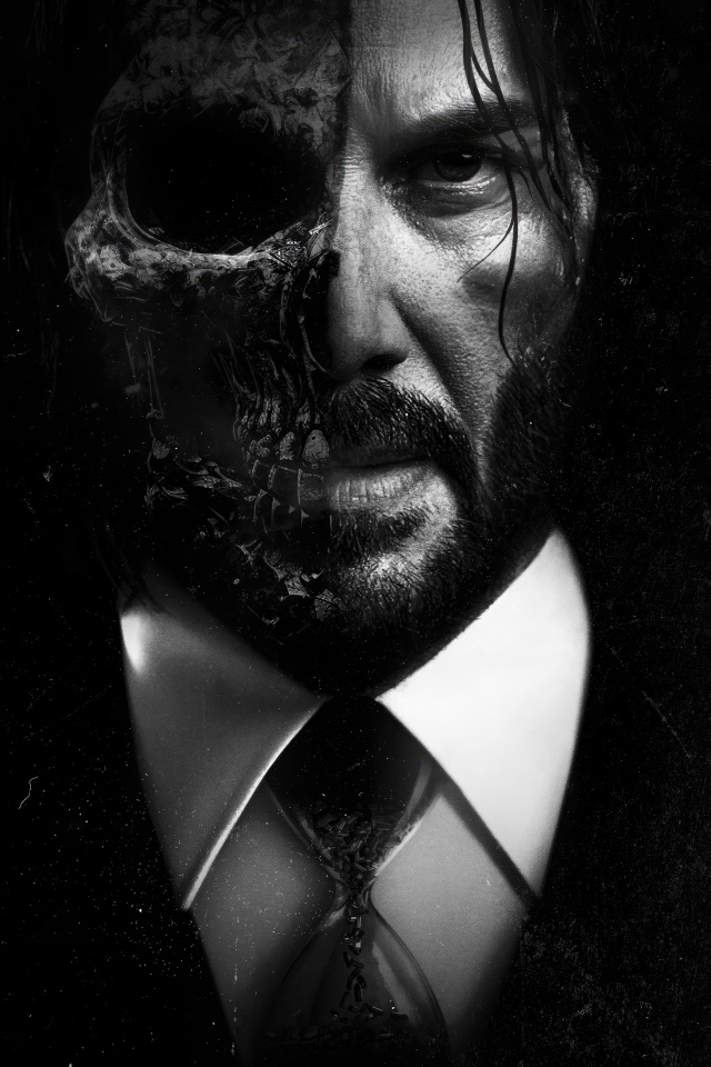 Персонаж фильма Джон Уик с испорченным лицом