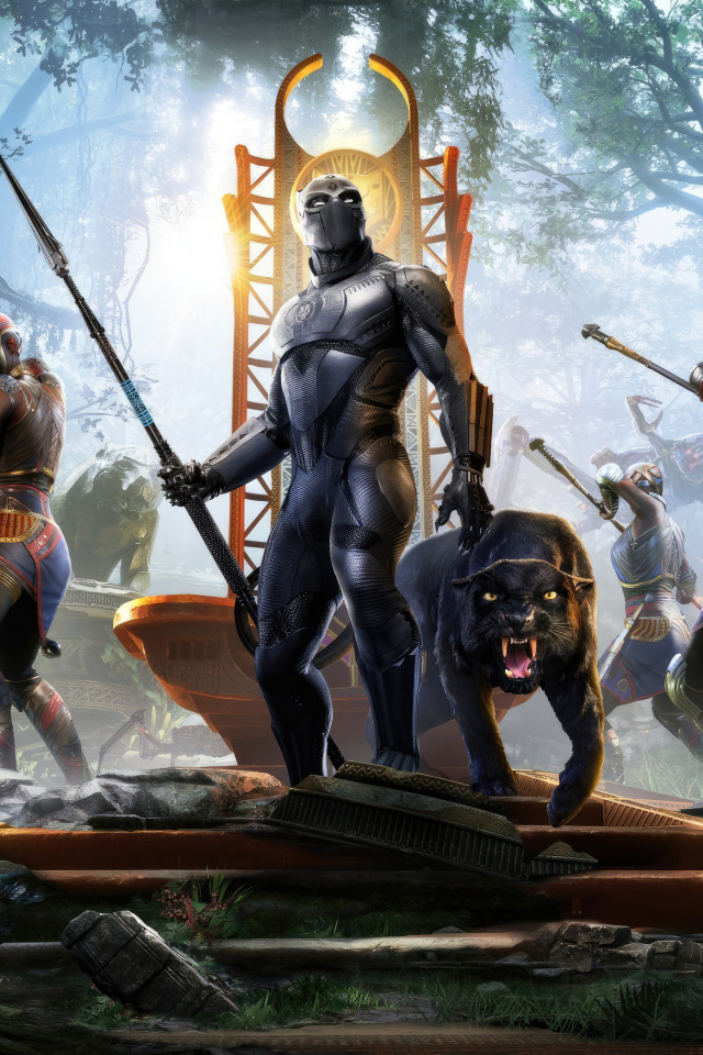 Супергерои Марвел с оружием в лесу